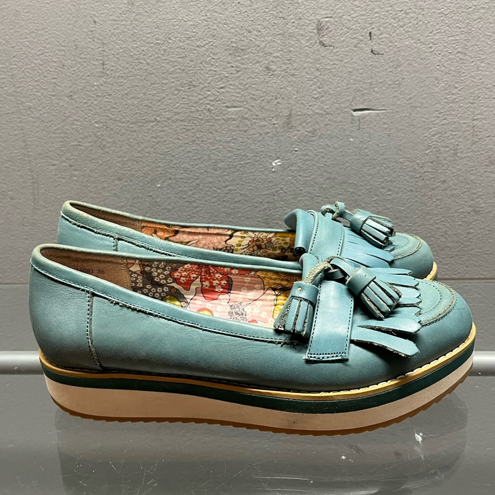 Elegant Teal Tassel Loafers for Women